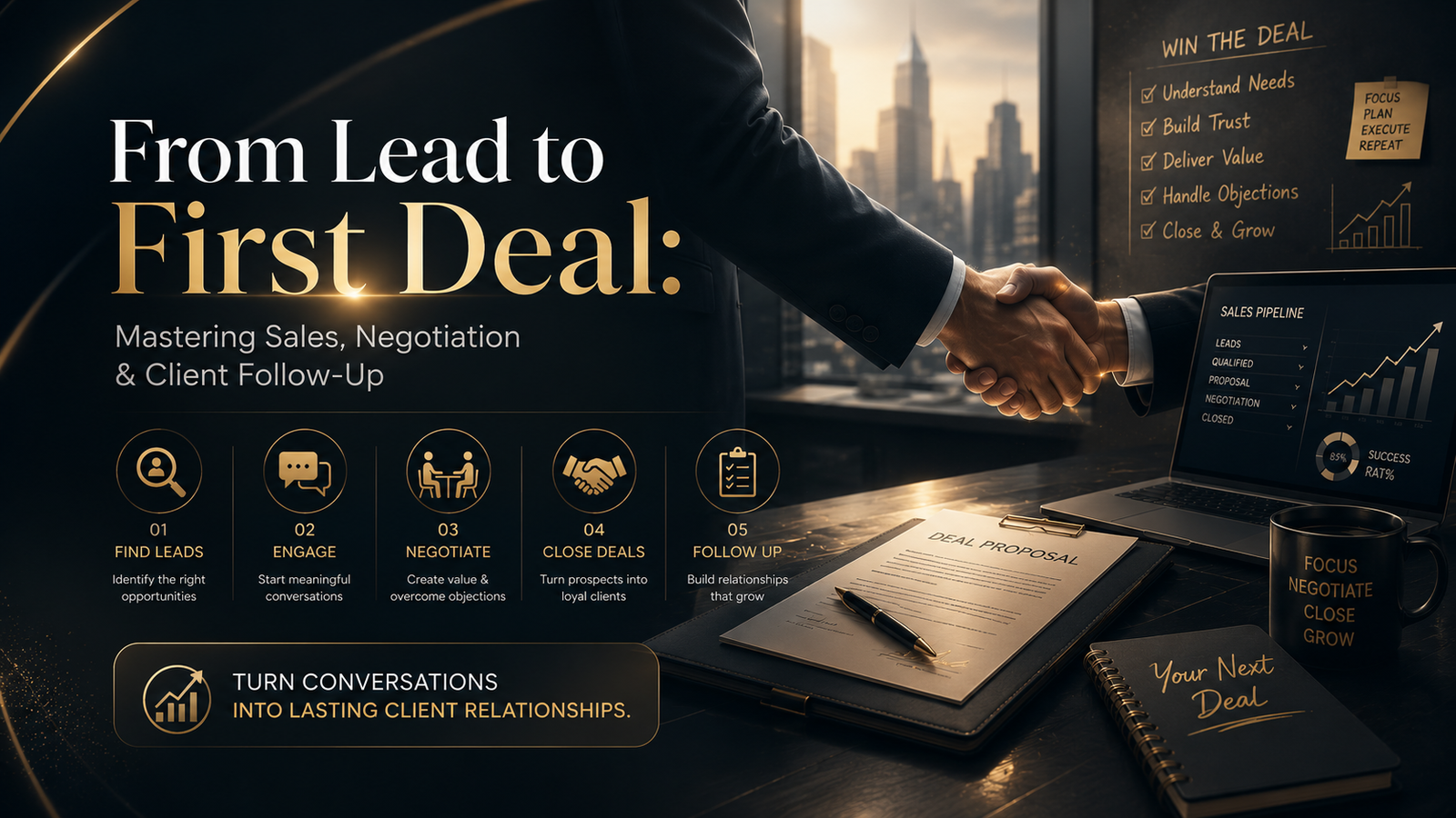 From Lead to First Deal: Mastering Sales, Negotiation & Client Follow-Up
